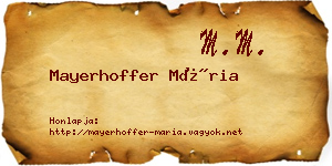 Mayerhoffer Mária névjegykártya