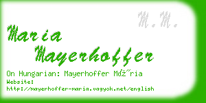 maria mayerhoffer business card